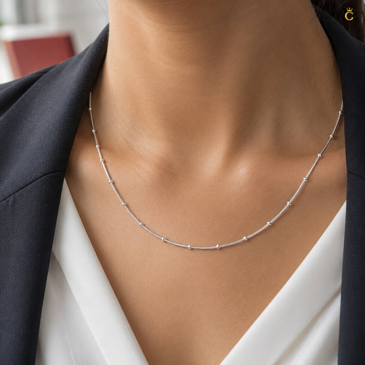 Silver Beaded Satellite Chain