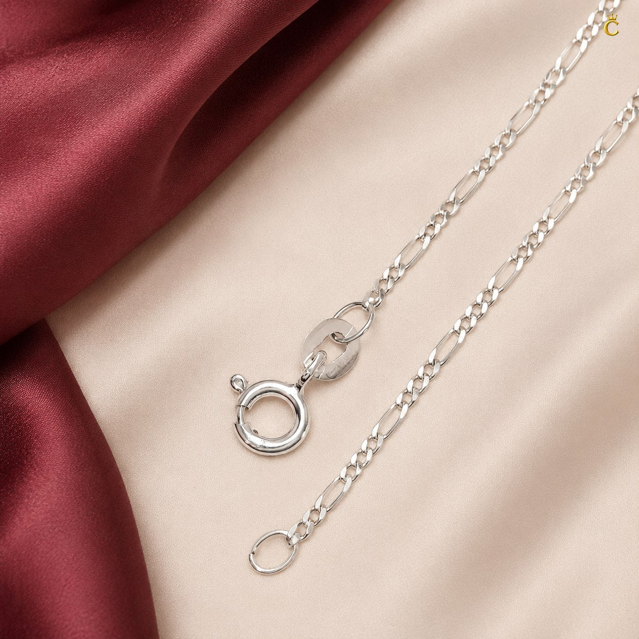 Premium Silver Figaro Chain Necklace