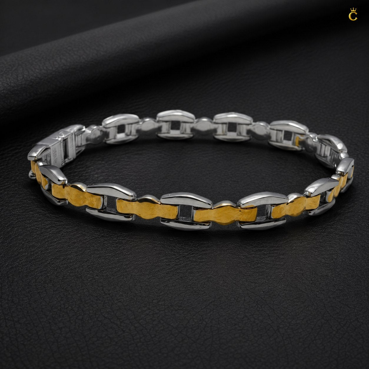 Men's Premium Two-Tone Silver Link Bracelet