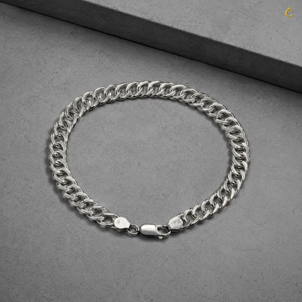 Premium Silver Cuban Link Bracelet for Men