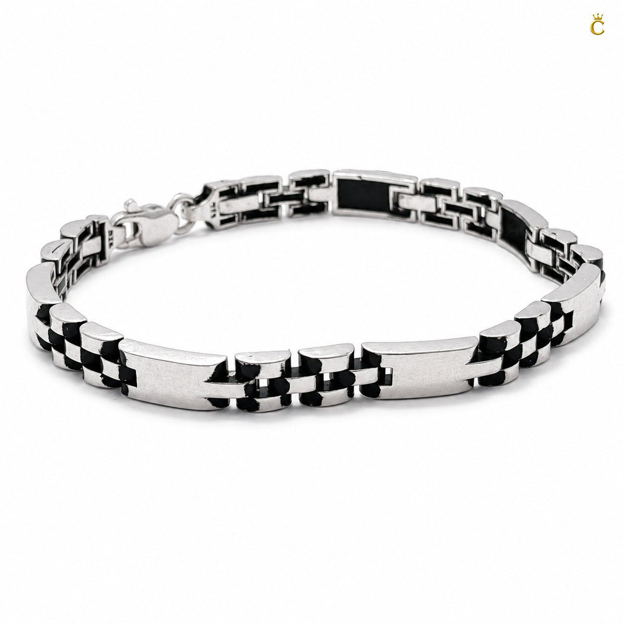 Link Strap Oxidised Bracelet