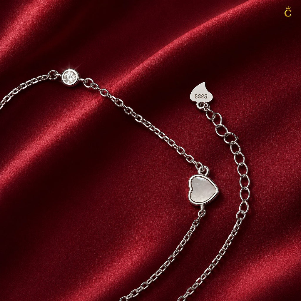 Celestora Silver Minimalist Multi Charm Anklet