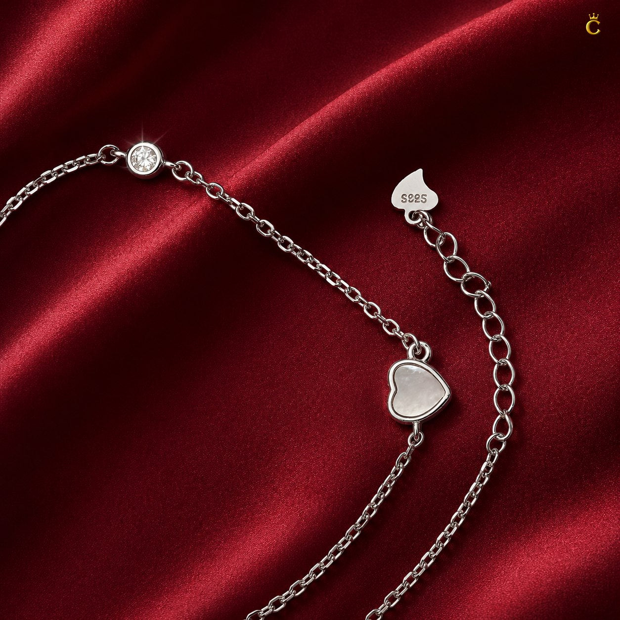 Celestora Silver Minimalist Multi Charm Anklet