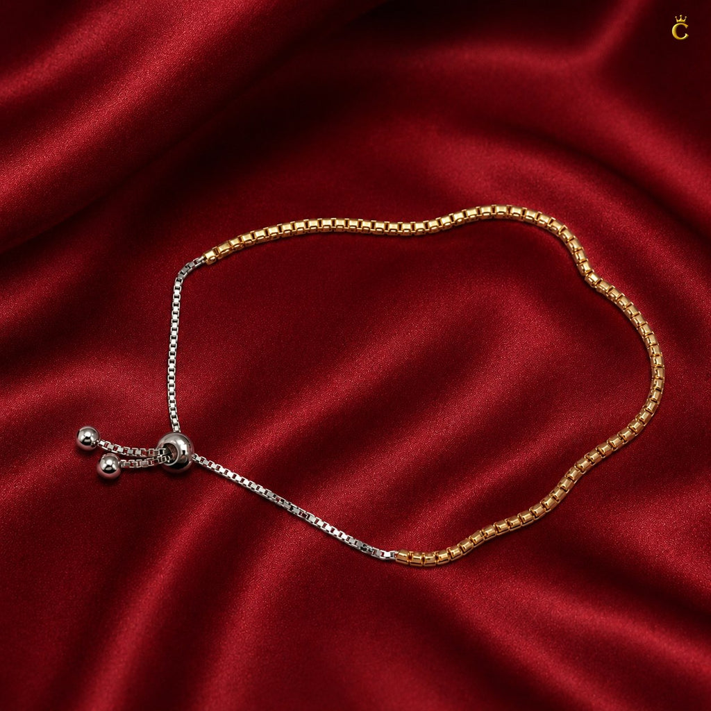 Rose Gold Plated Silver Adjustable Tennis Bracelet