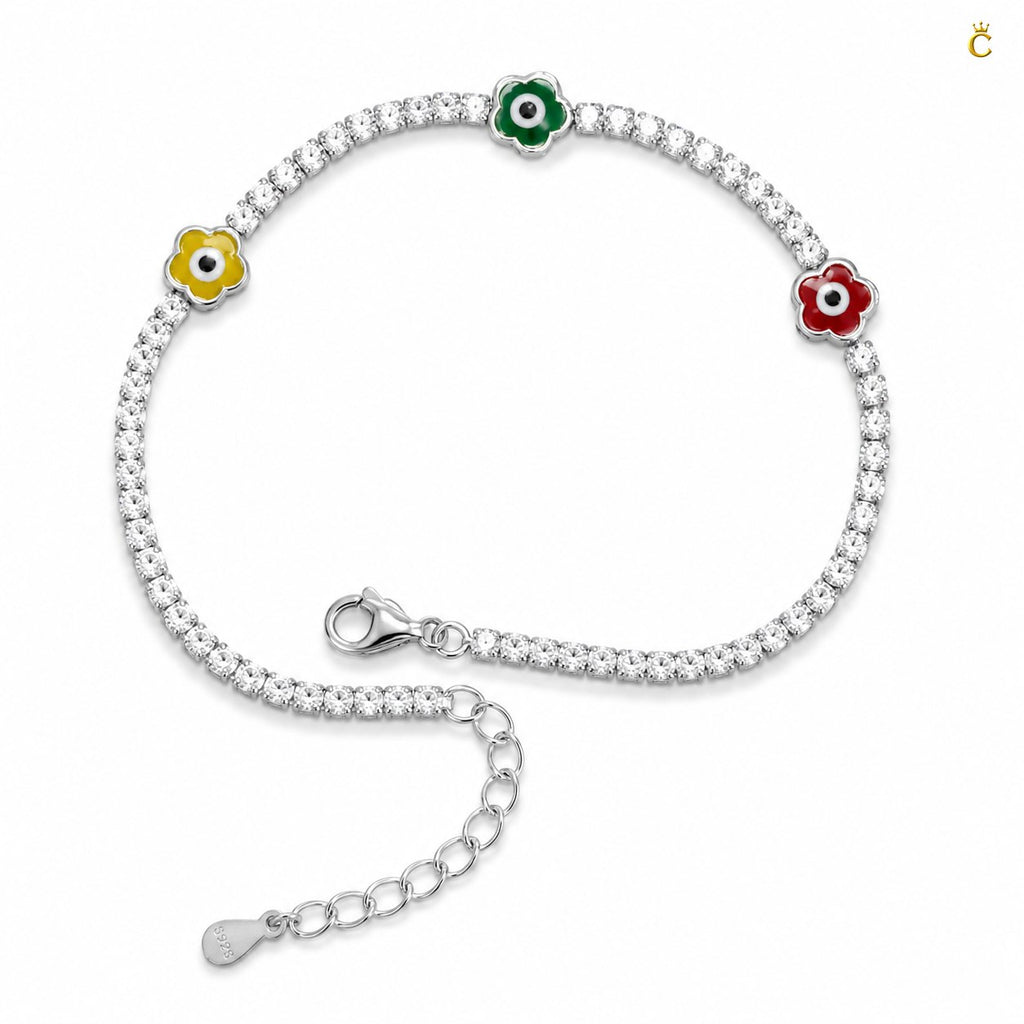 Celestora Floral motifs Tennis Bracelet