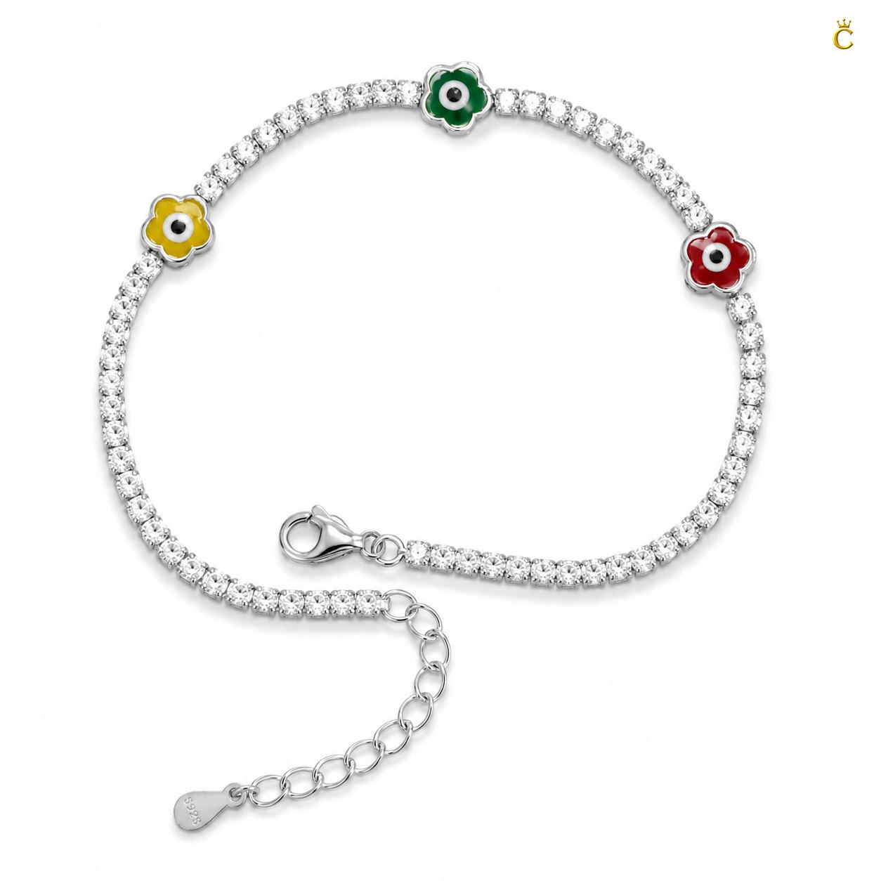 Celestora Floral motifs Tennis Bracelet
