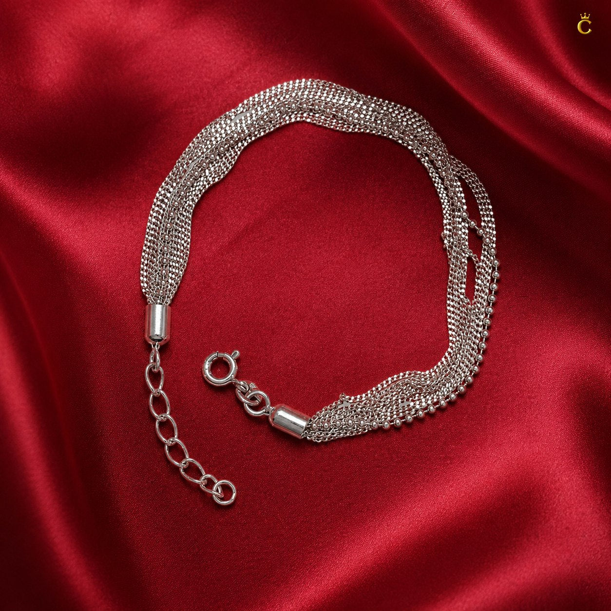 Elegant Multi Strand Silver Bracelet for Women