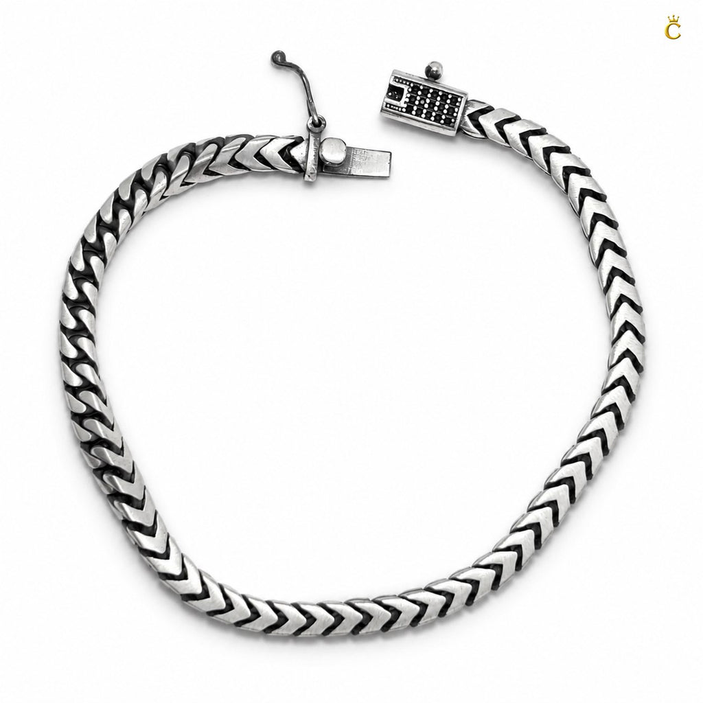 Celestora Stylish Turkish Silver Weave Bracelet for Men