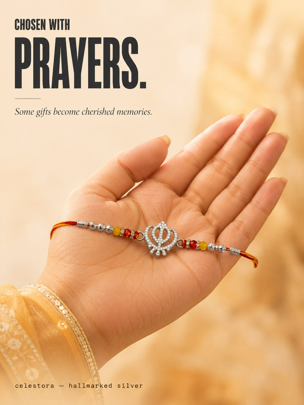 Celestora -Silver Veer Khalsa Prime Rakhi/ Bracelet