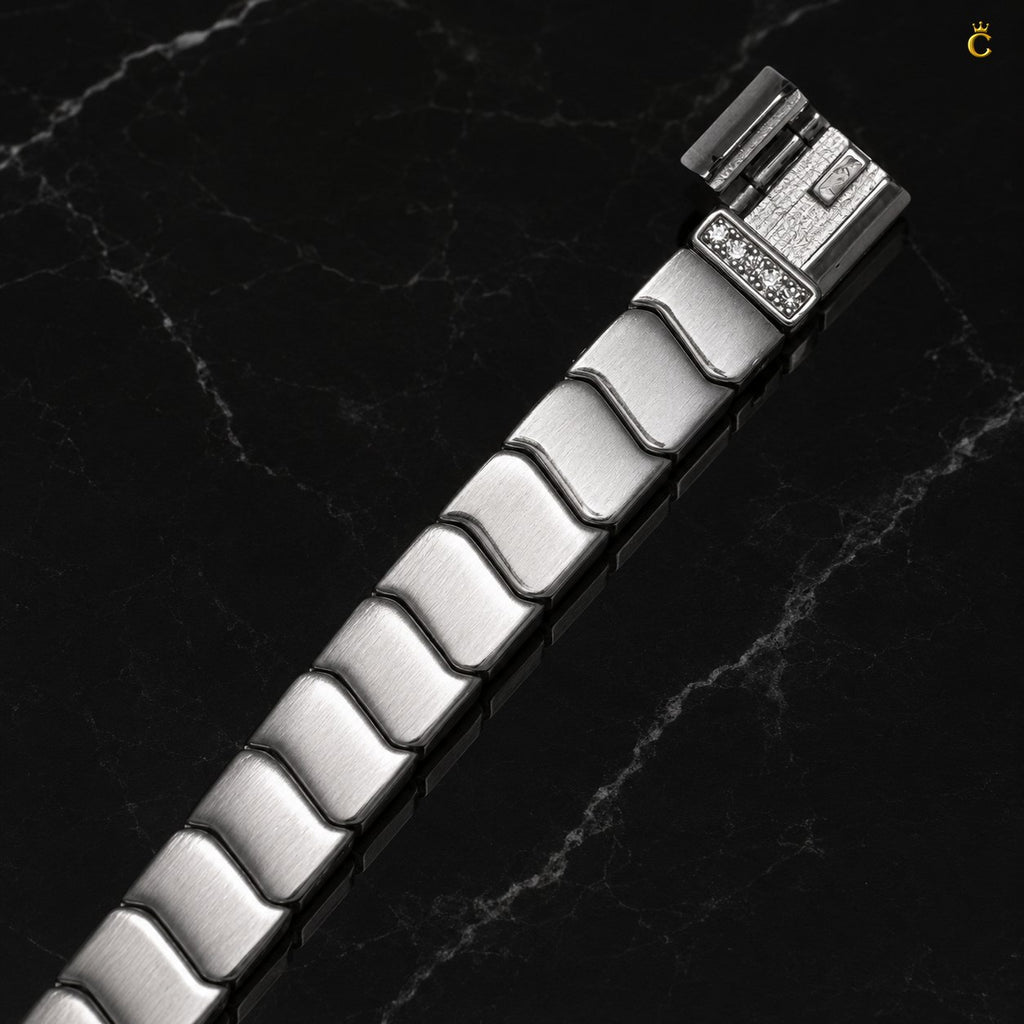 Celestora- Platinum Mirror Finish Italian Silver Bracelet
