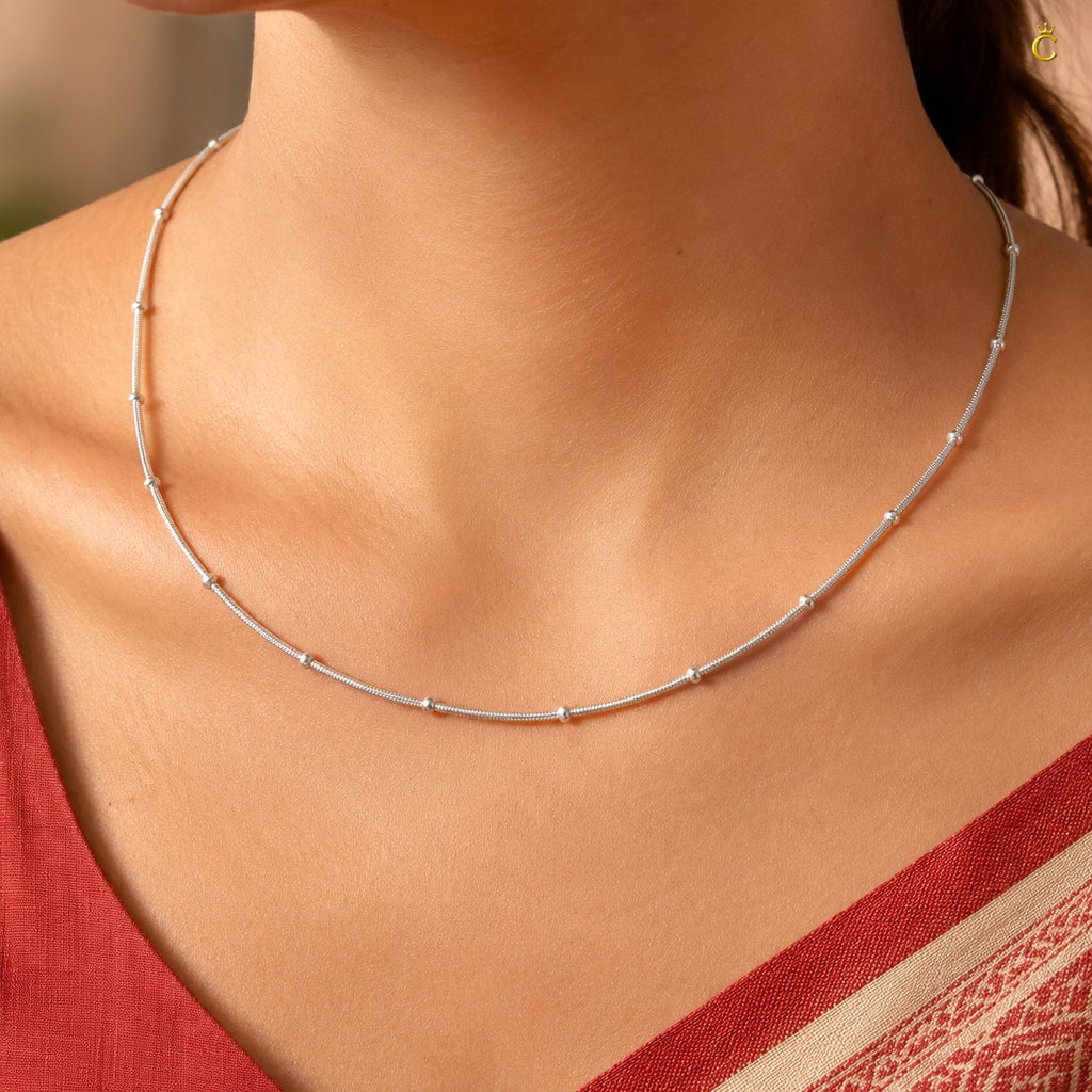 Silver Beaded Satellite Chain