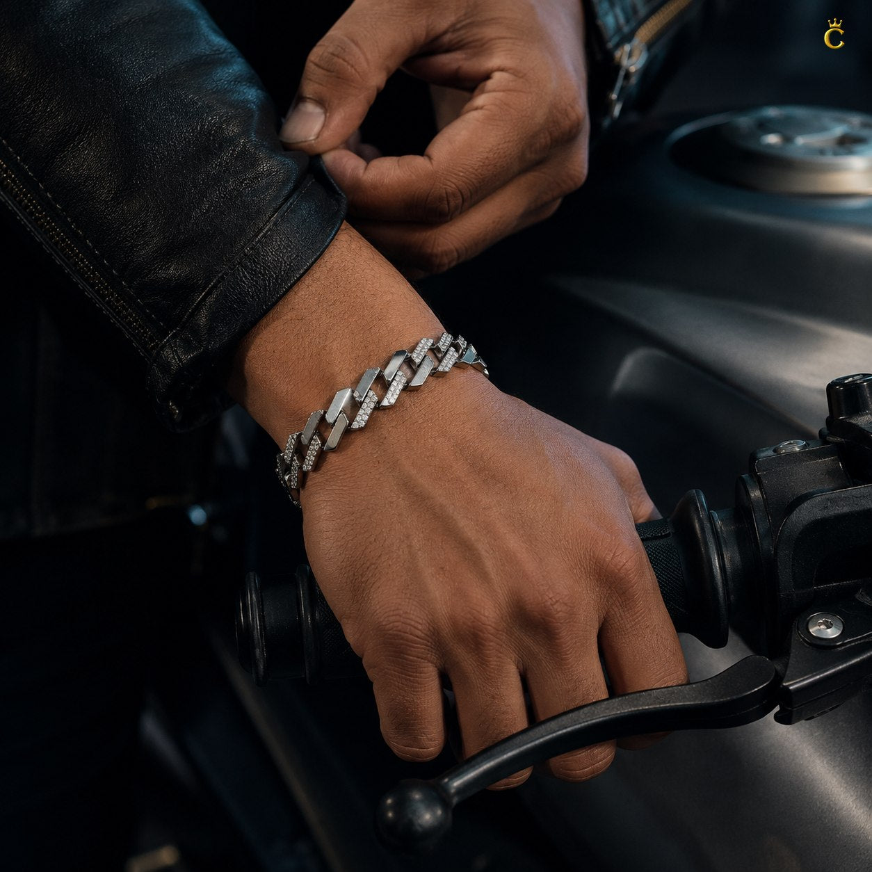 Silver Iced Out Cuban Link Bracelet