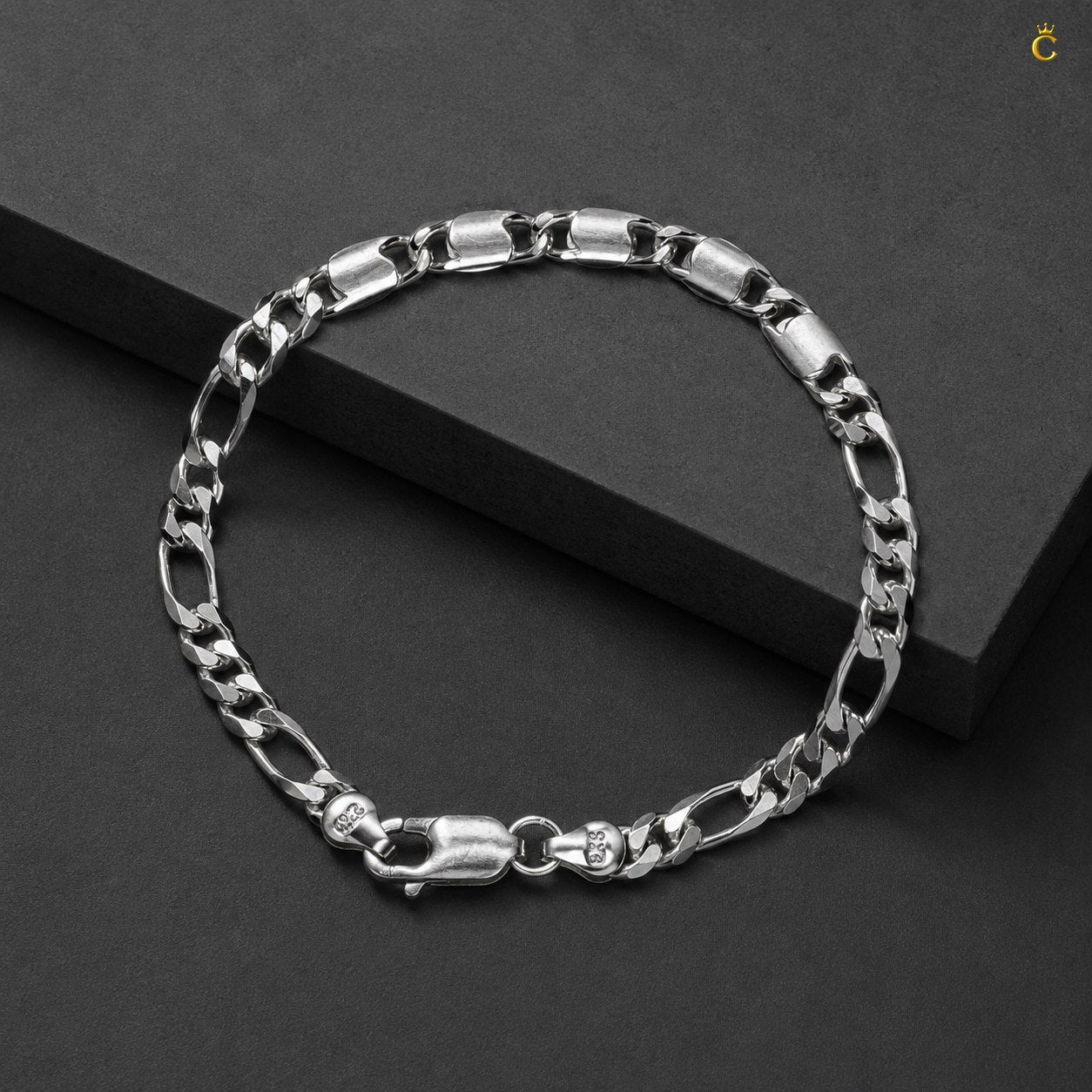 Silver Figaro Link Bracelet
