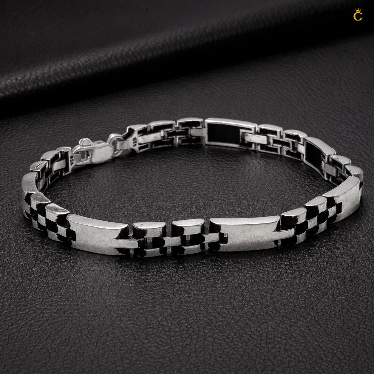 Link Strap Oxidised Bracelet