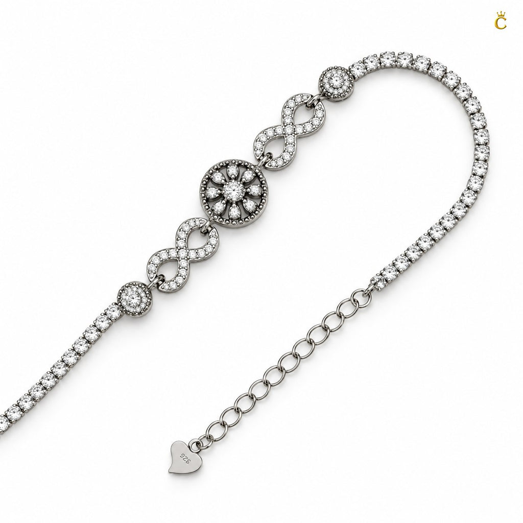 Eternal blossom infinity Silver adjustable Bracelet