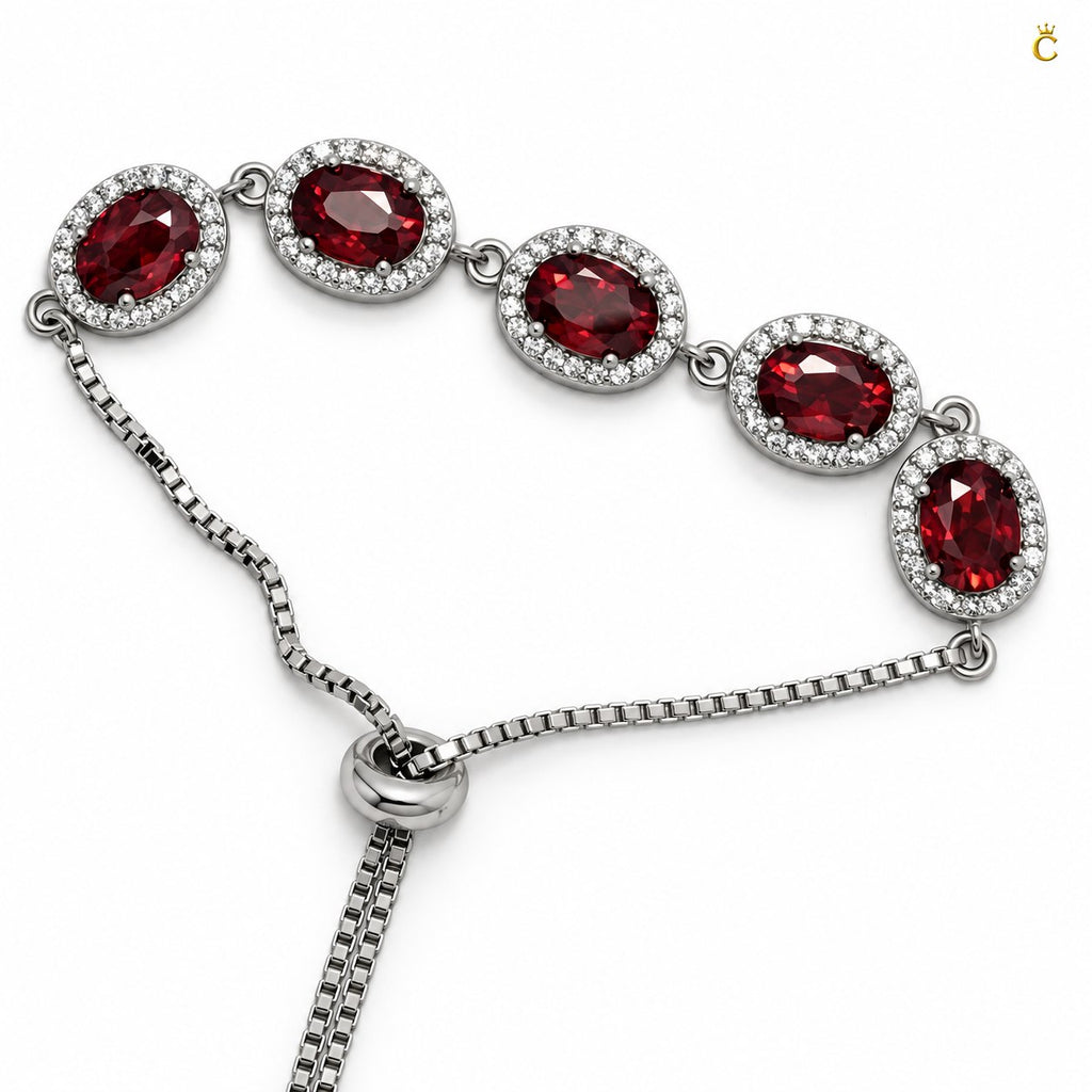 Ruby Royale Silver slider bracelet