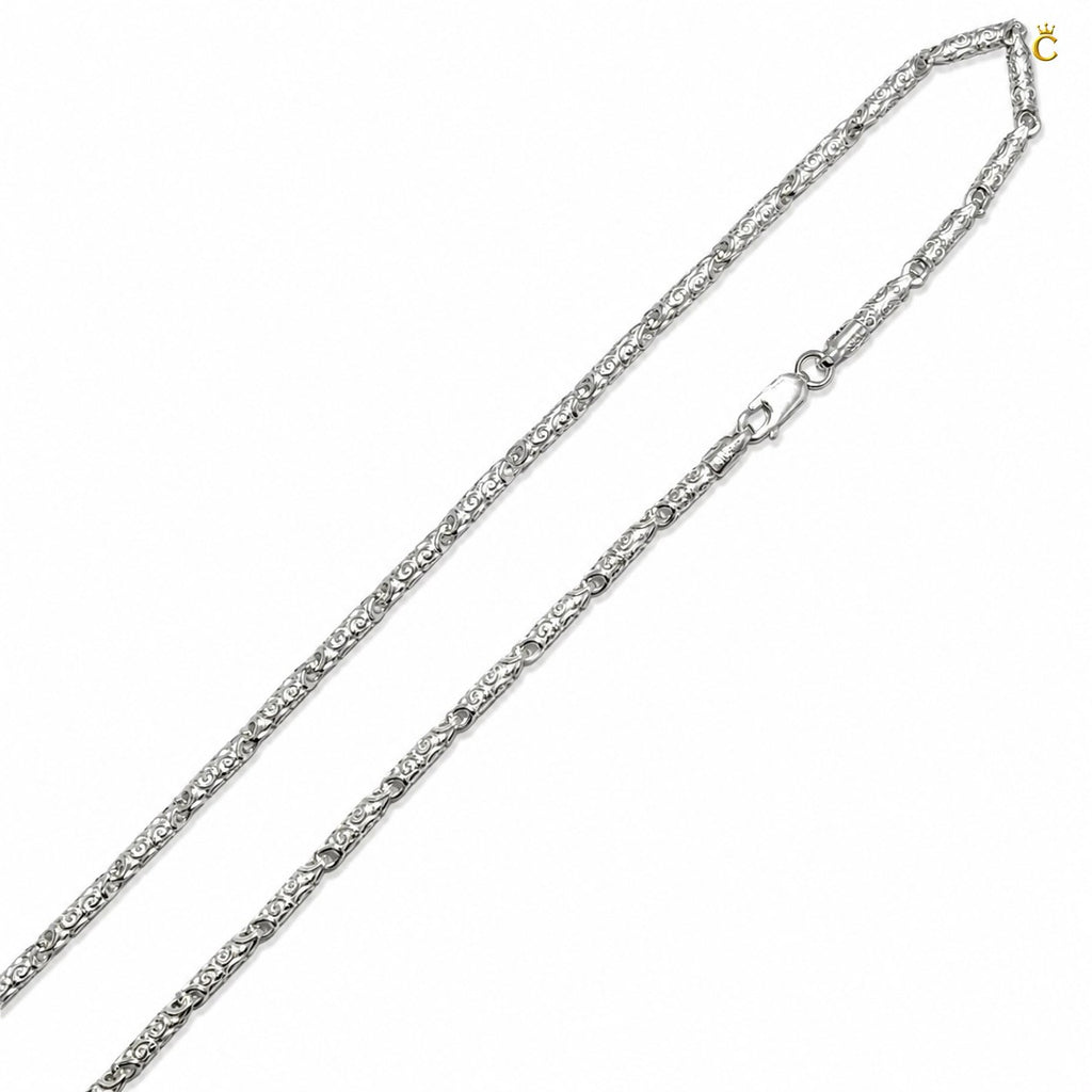 Detailed Ancient Royal Texture Silver Chain