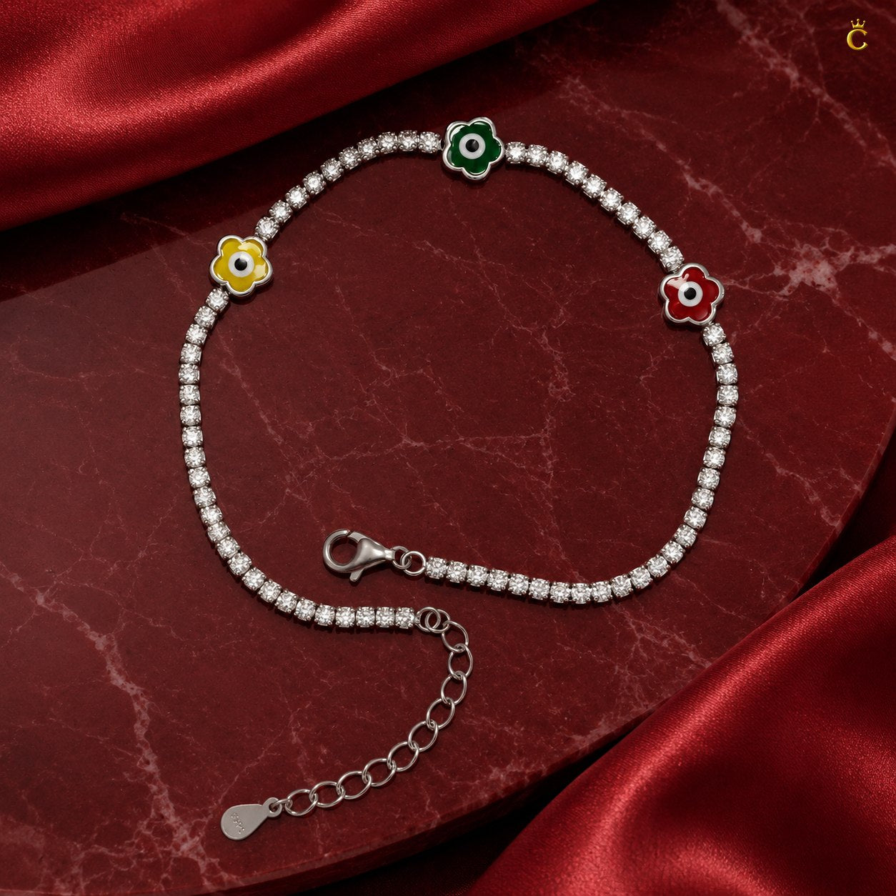 Celestora Floral motifs Tennis Bracelet