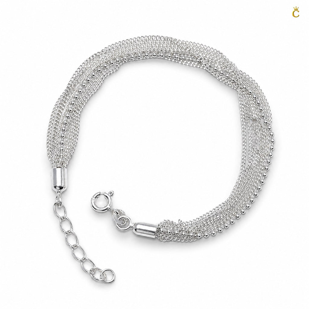 Elegant Multi Strand Silver Bracelet for Women