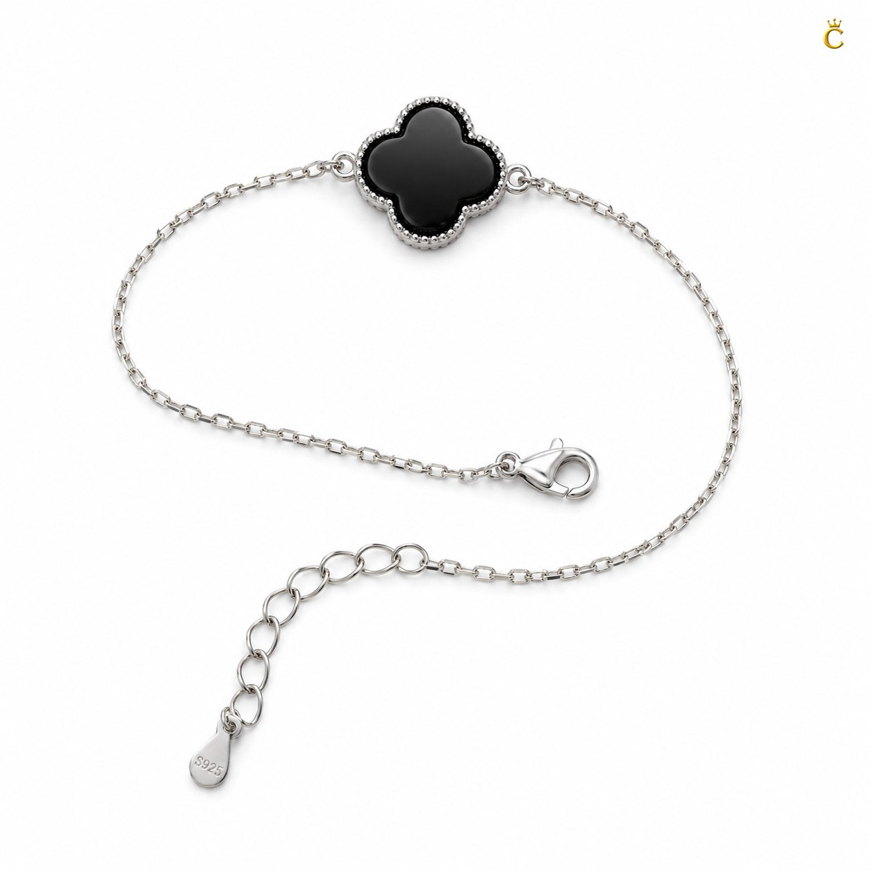 Celestora Onyx Black Clover Van cliff Bracelet