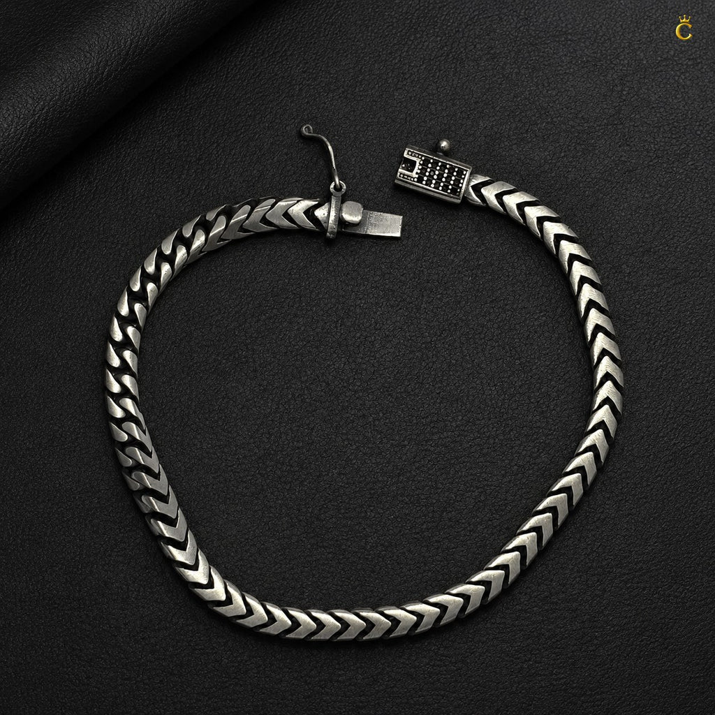 Celestora Stylish Turkish Silver Weave Bracelet for Men