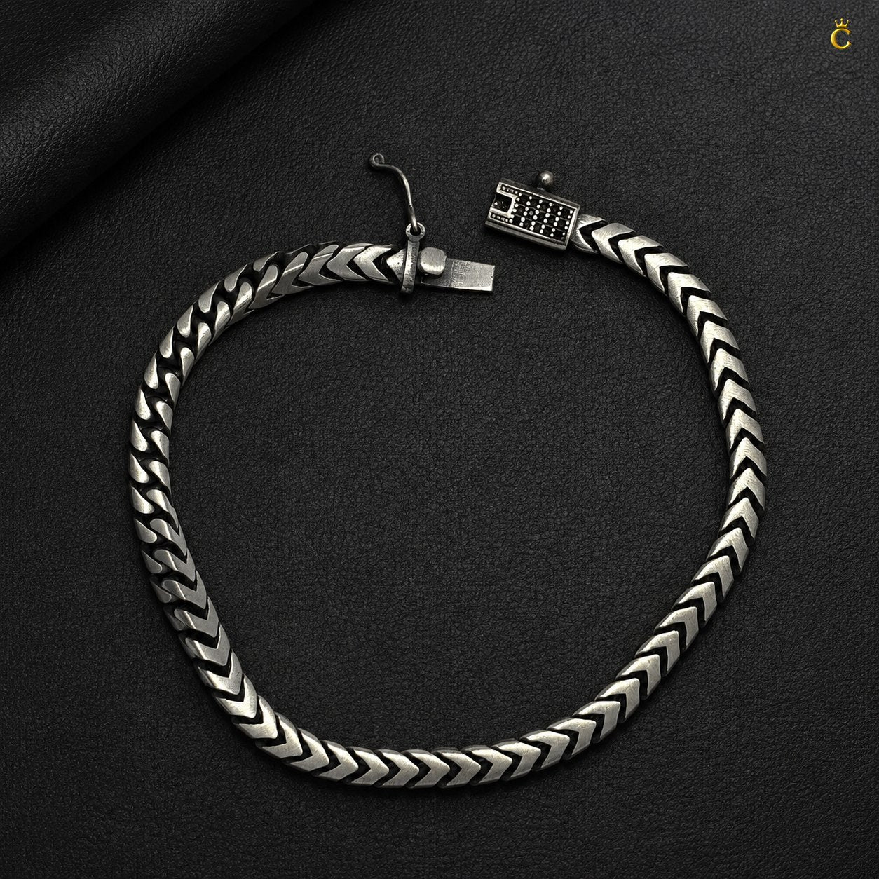 Celestora Stylish Turkish Silver Weave Bracelet for Men