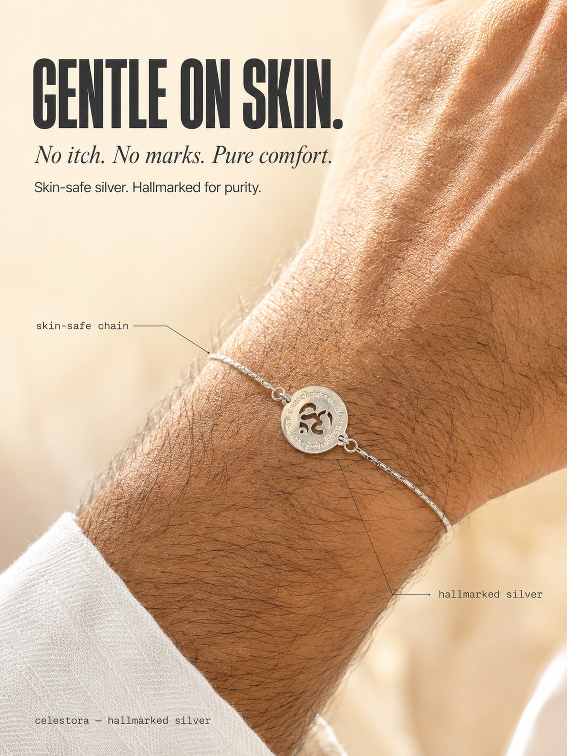Minimal sleek Om with Gyatri mantra Single/Double thread Rakhi/ Bracelet