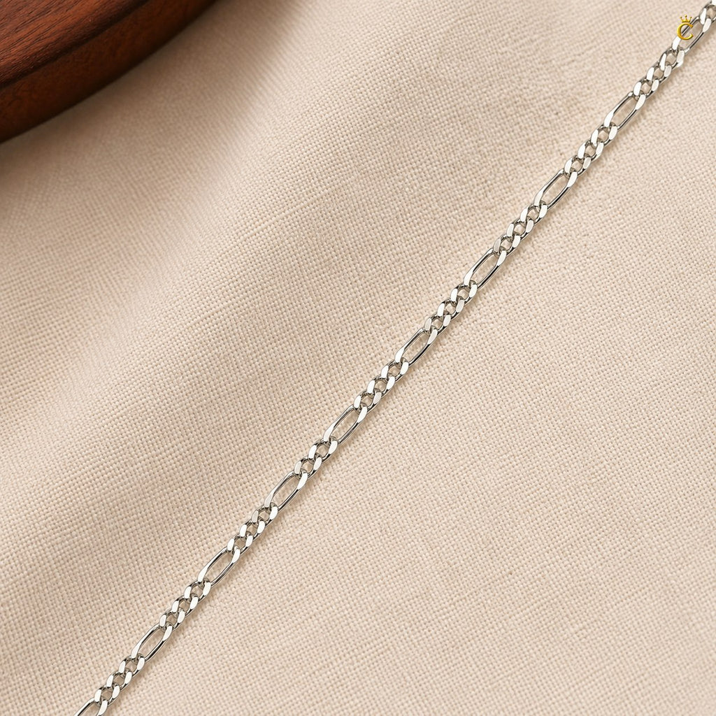 Premium Silver Figaro Chain Necklace