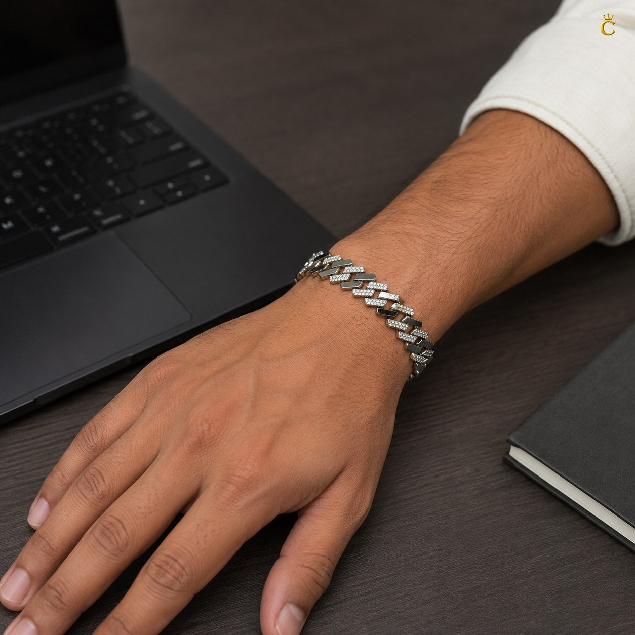 Silver Iced Out Cuban Link Bracelet