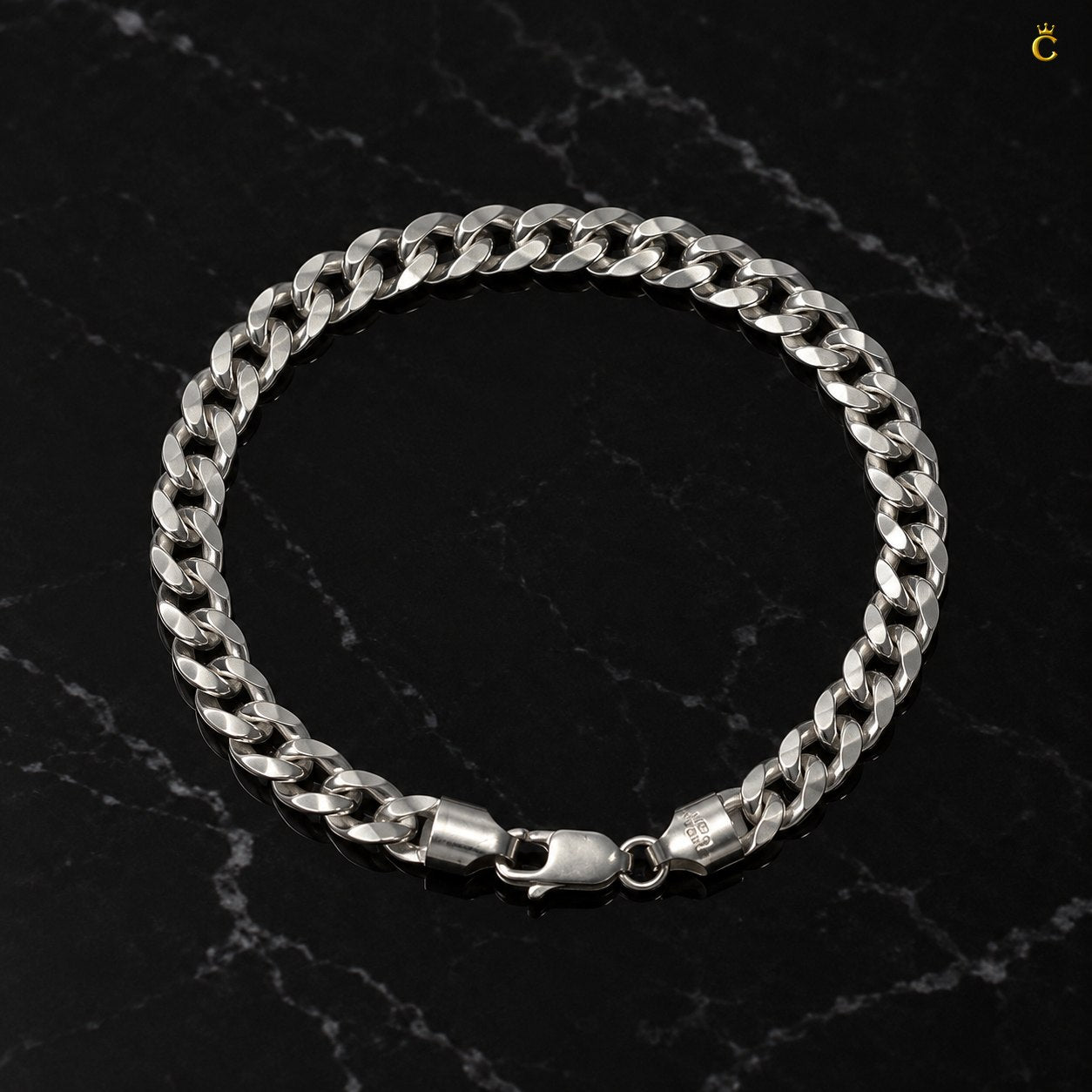 Men's Silver Cuban Link Chain Bracelet