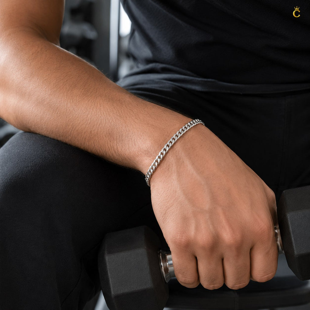 Men's Silver Classic Curb Bracelet