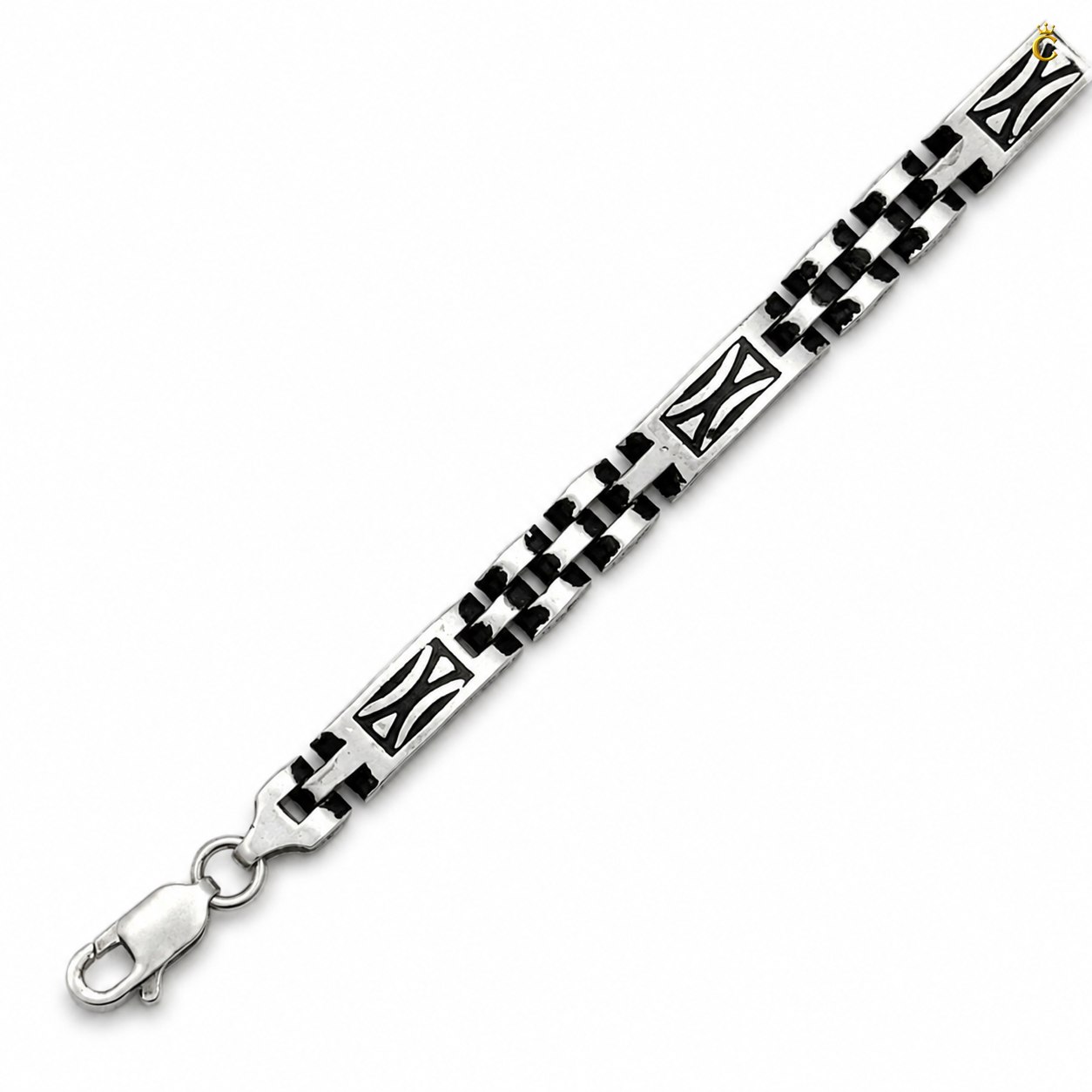 Turkish Oxidised Curve Link Bracelet