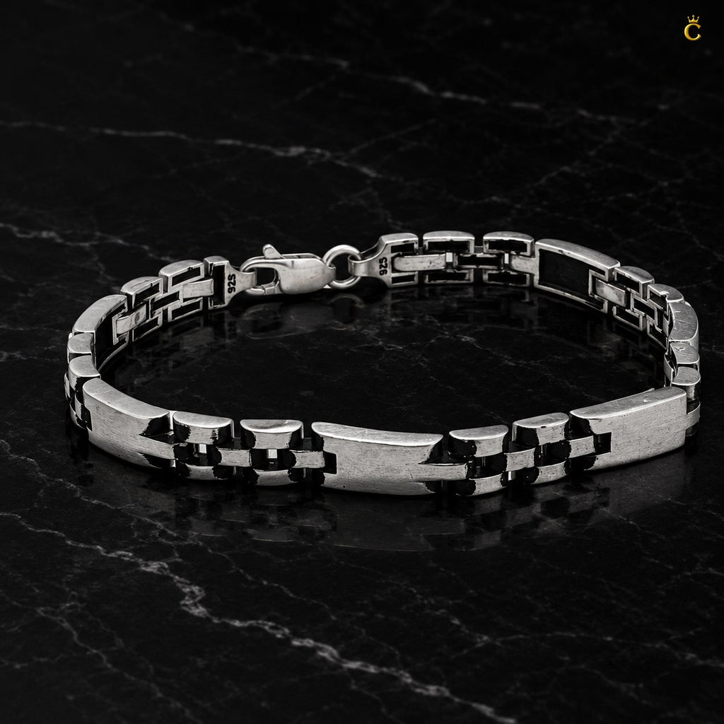 Link Strap Oxidised Bracelet