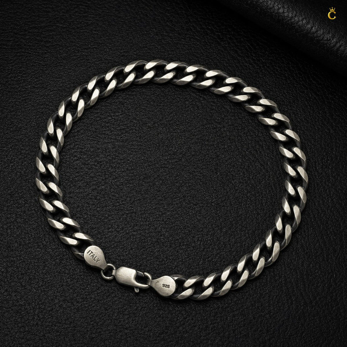 Silver Curb Chain Bracelet for Men