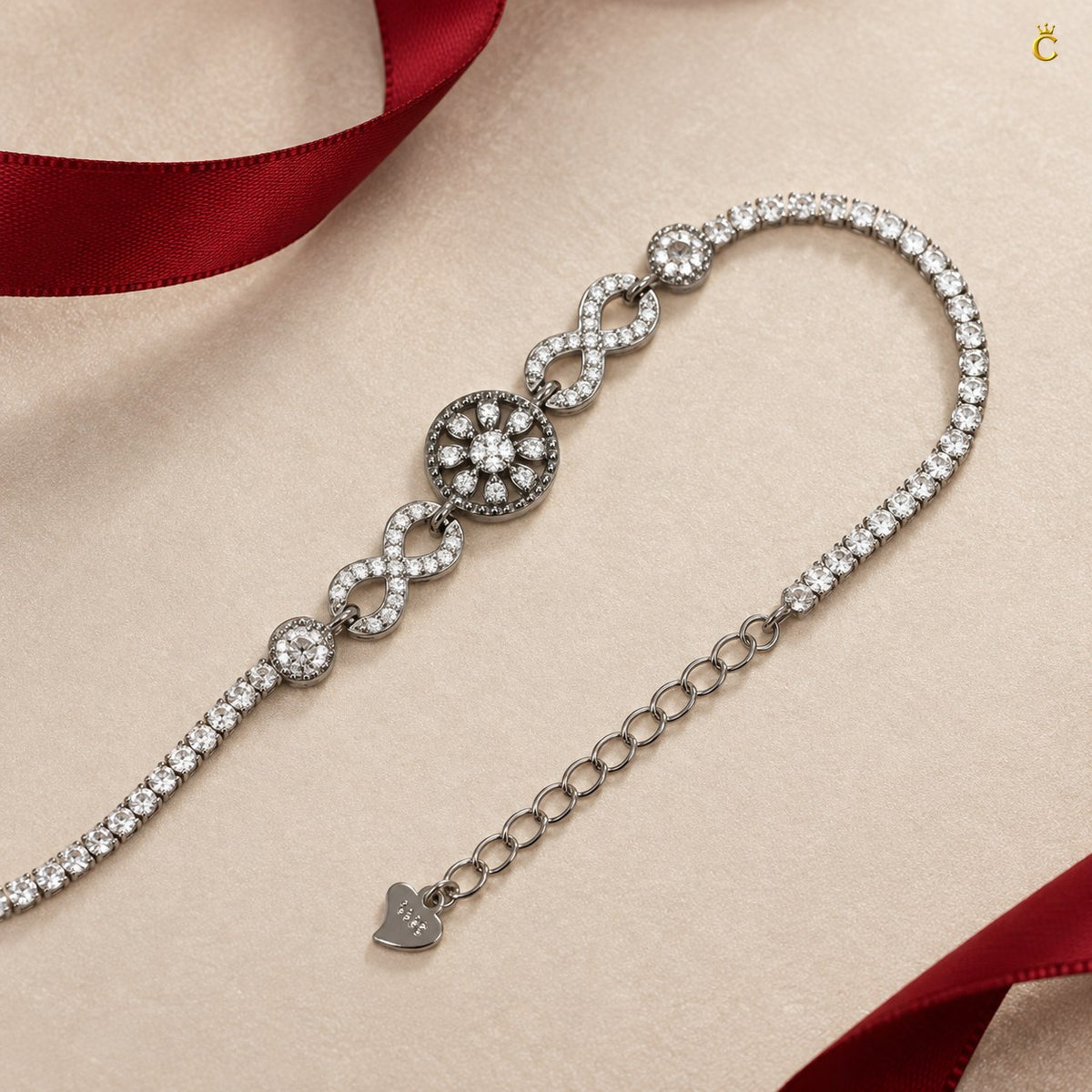 Eternal blossom infinity Silver adjustable Bracelet