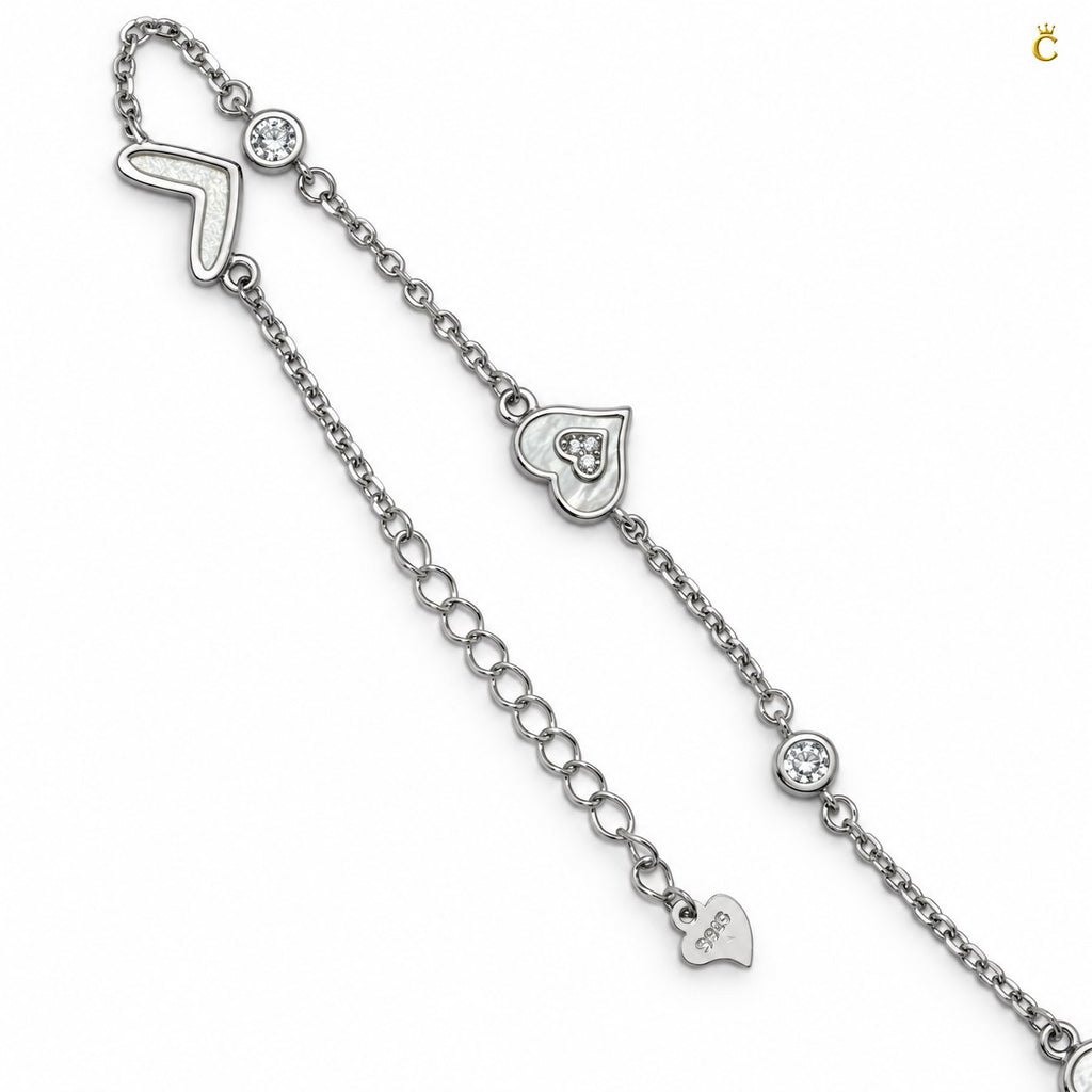 Silver Graceful eternal heart adjustable bracelet