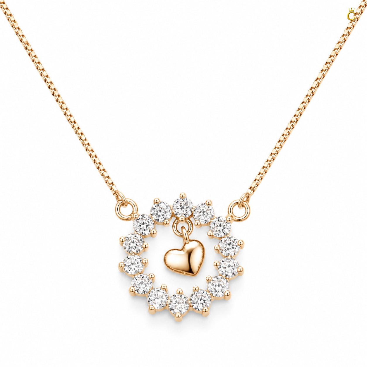 Intertwined Heart and Floral Halo Silver Pendant Necklace