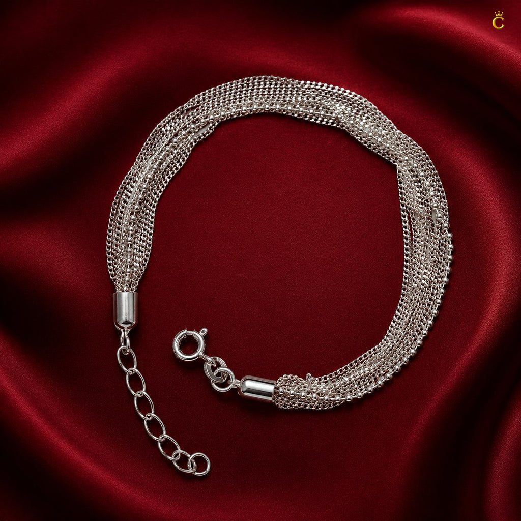 Elegant Multi Strand Silver Bracelet for Women