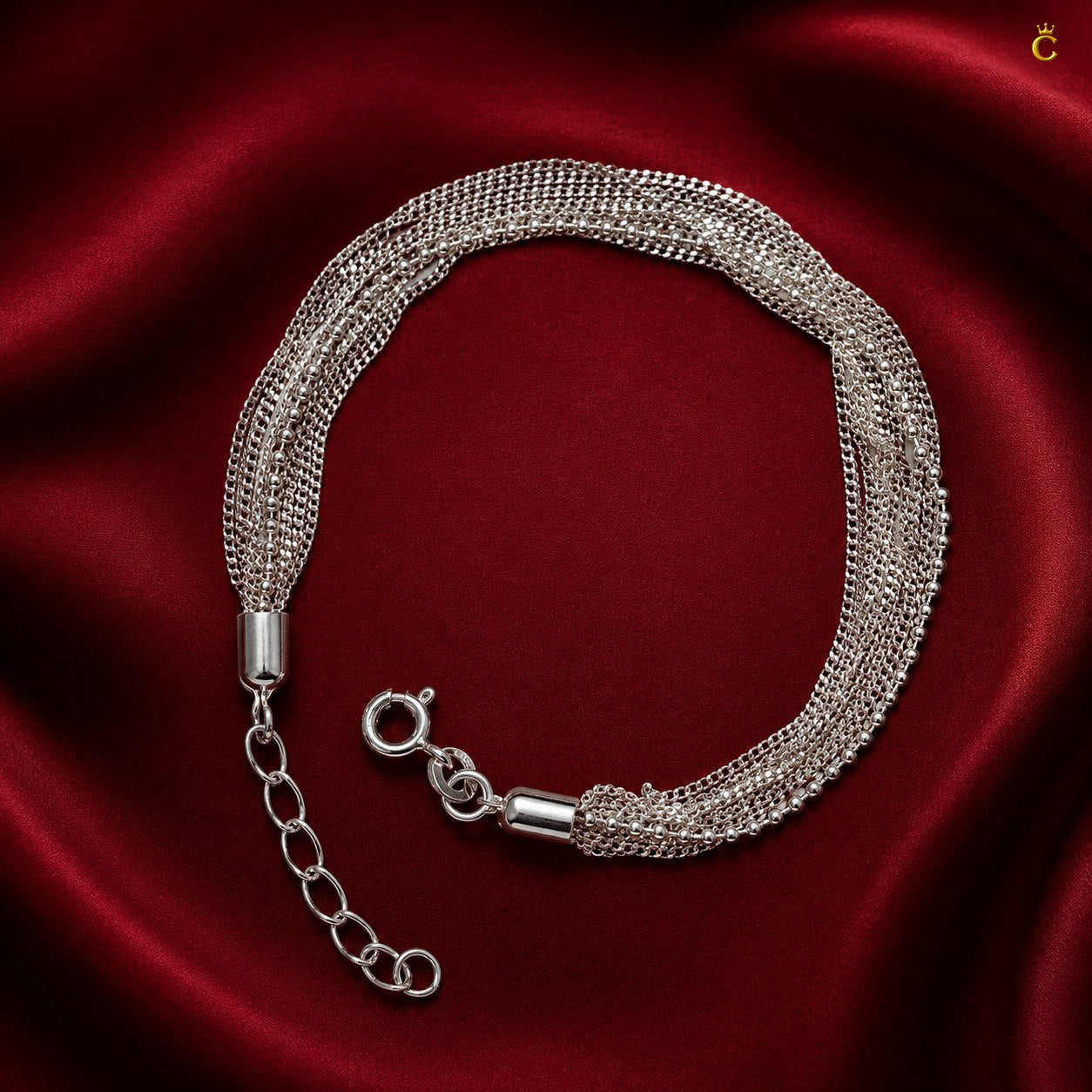 Elegant Multi Strand Silver Bracelet for Women