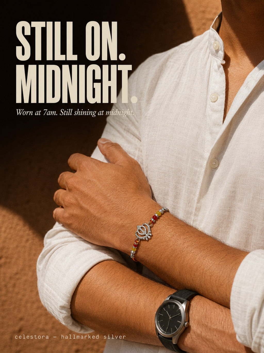 Celestora -Silver Veer Khalsa Prime Rakhi/ Bracelet