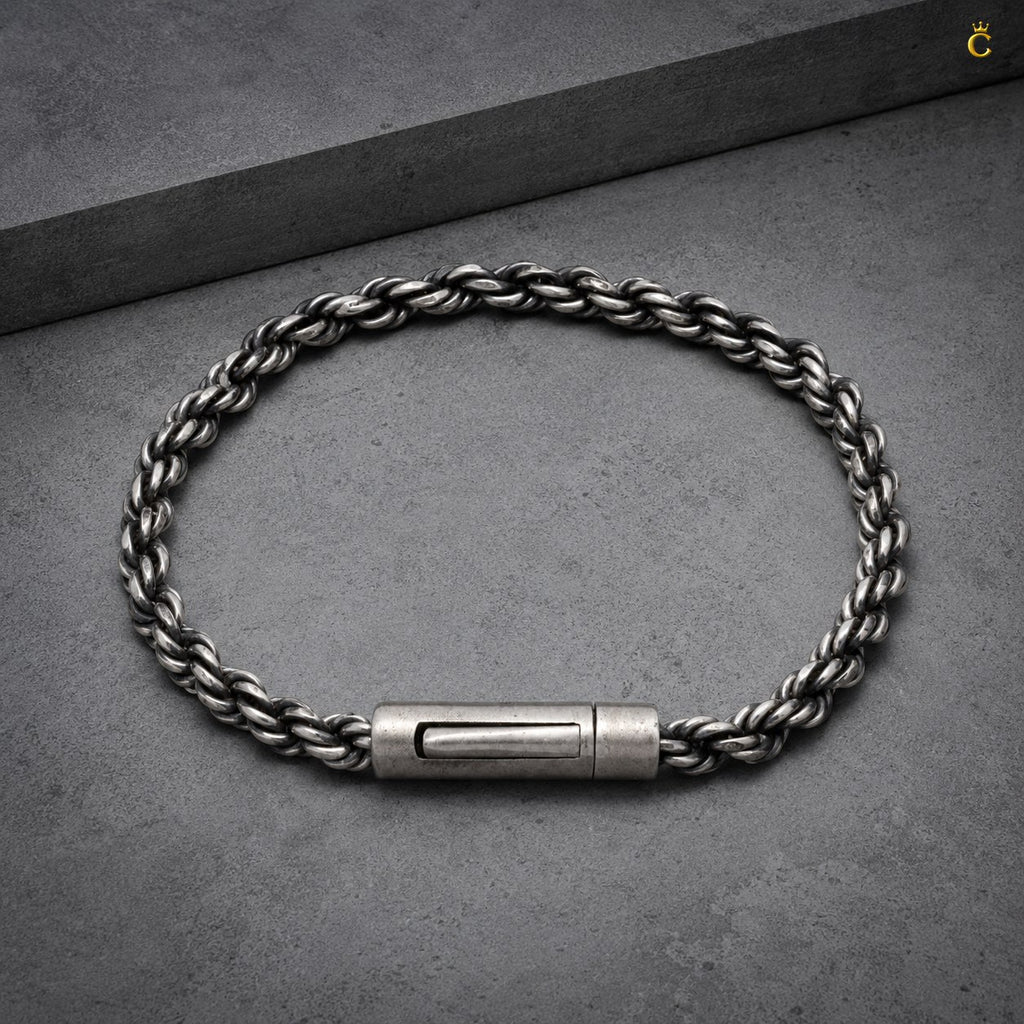 Celestora Oxidized Twisted Rope Bracelet: