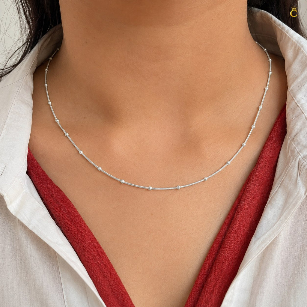 Silver Beaded Satellite Chain