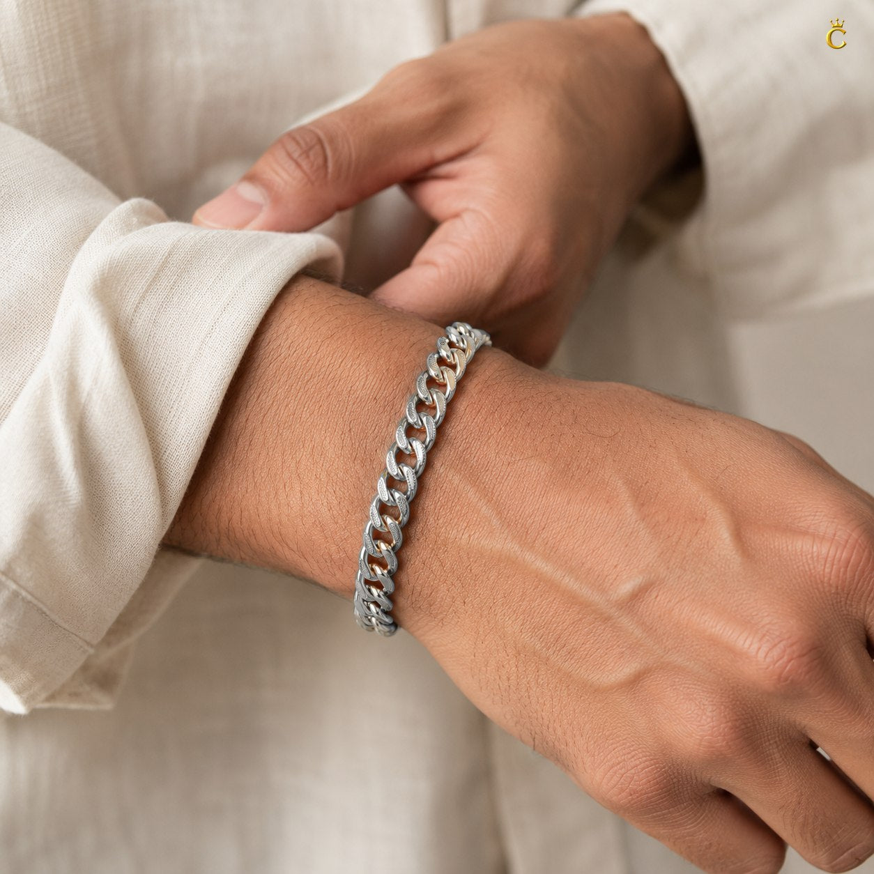 Premium Silver Cuban Link Bracelet for Men
