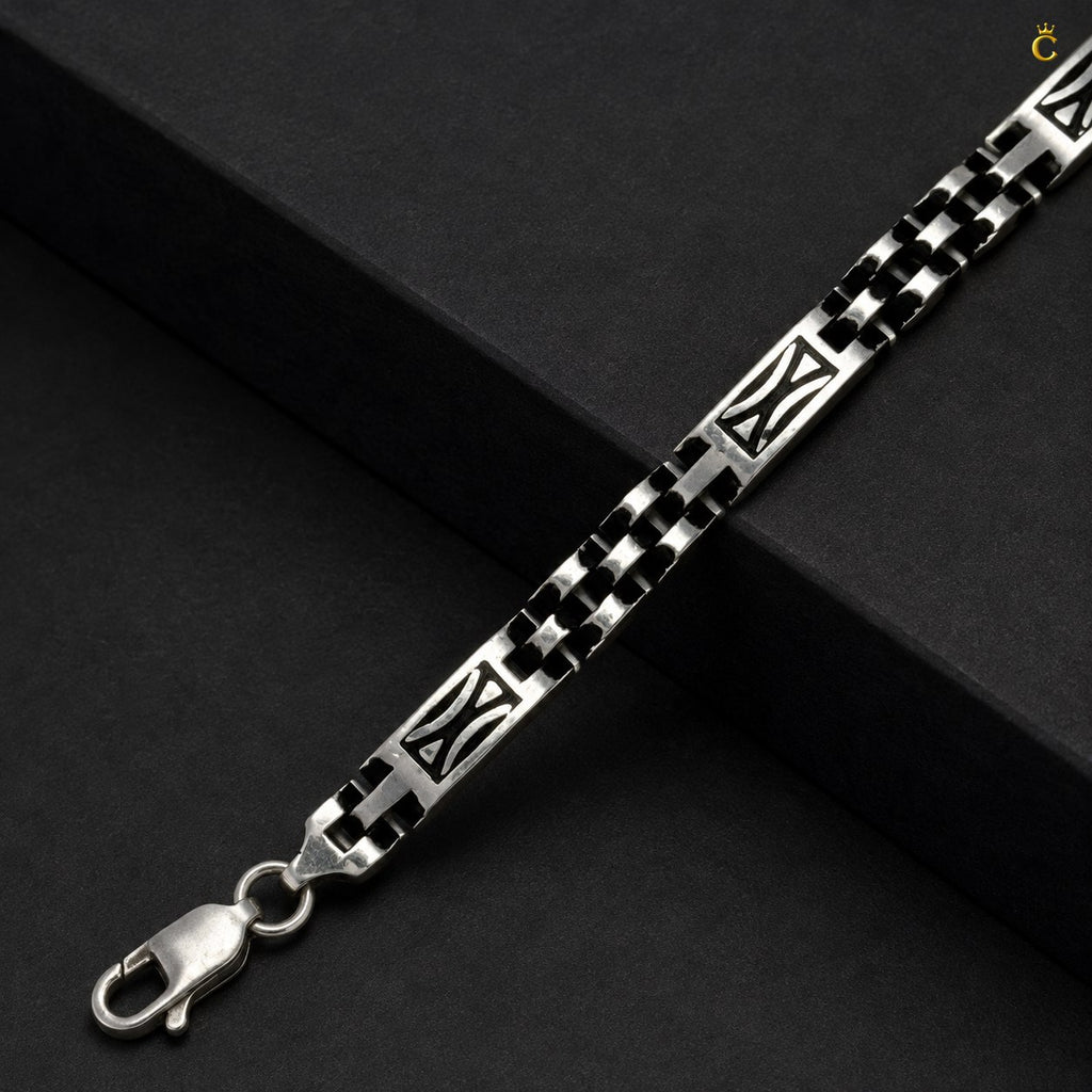 Turkish Oxidised Curve Link Bracelet