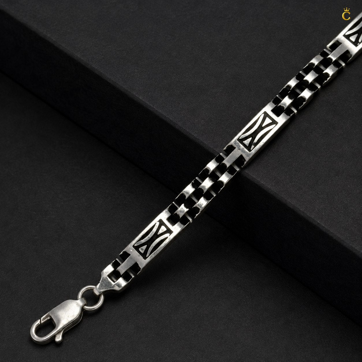 Turkish Oxidised Curve Link Bracelet