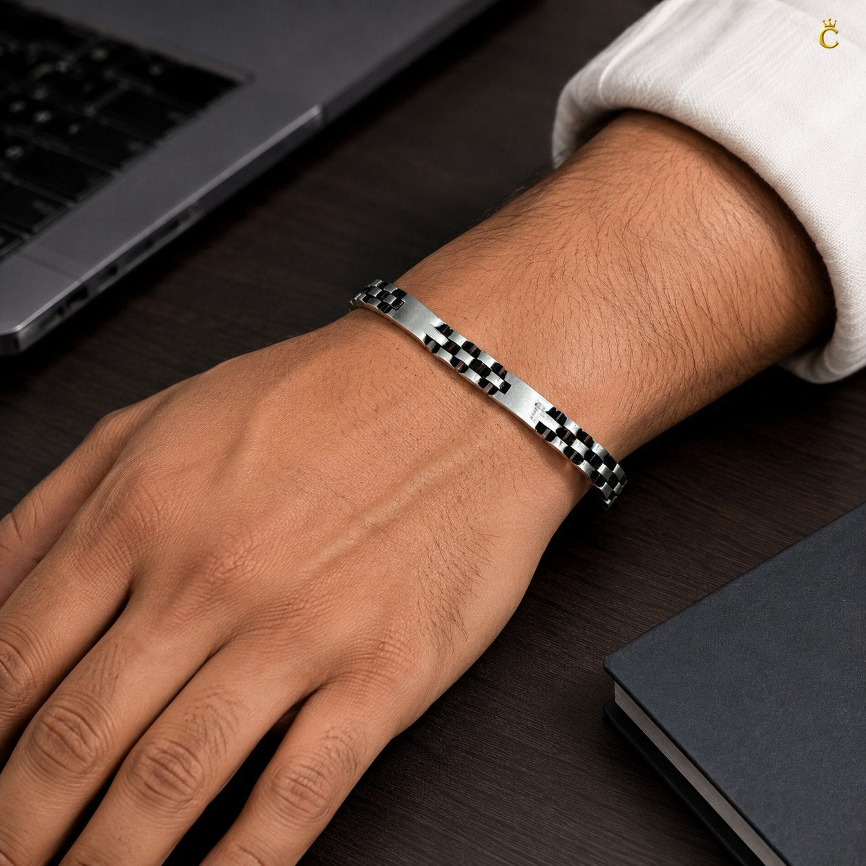 Link Strap Oxidised Bracelet
