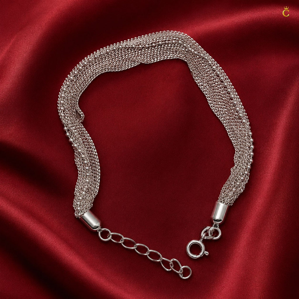 Elegant Multi Strand Silver Bracelet for Women
