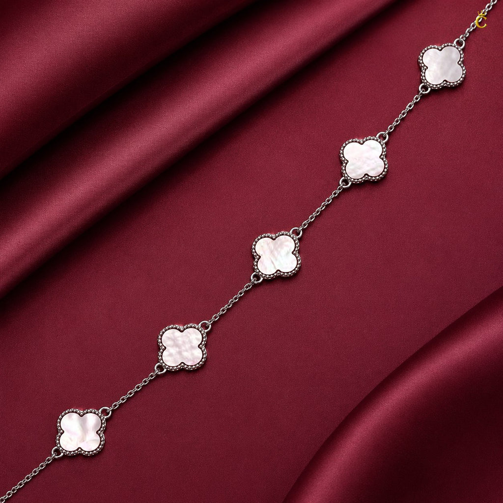 Celestora Luxurious Pink Clover Van cliff Bracelet (5 motifs)