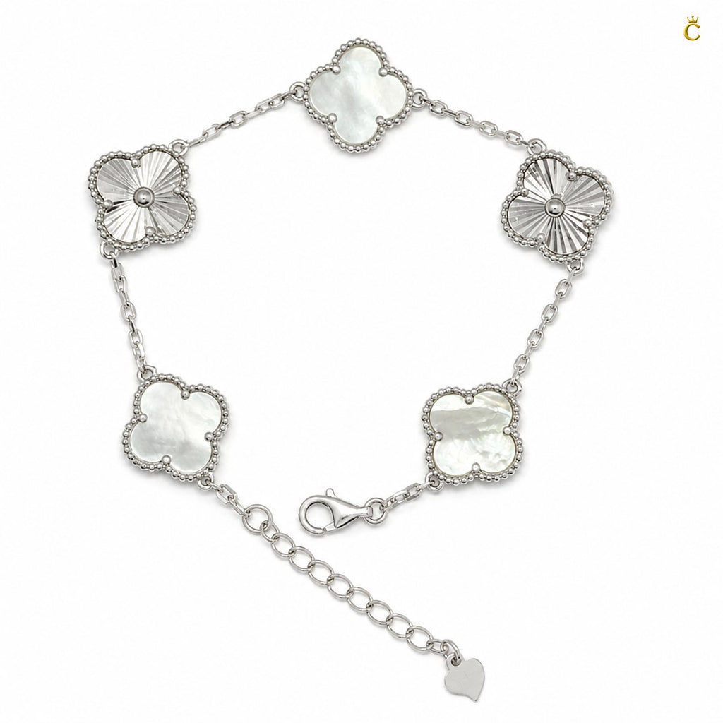 Celestora Moon Pearl Clover Van cliff Bracelet