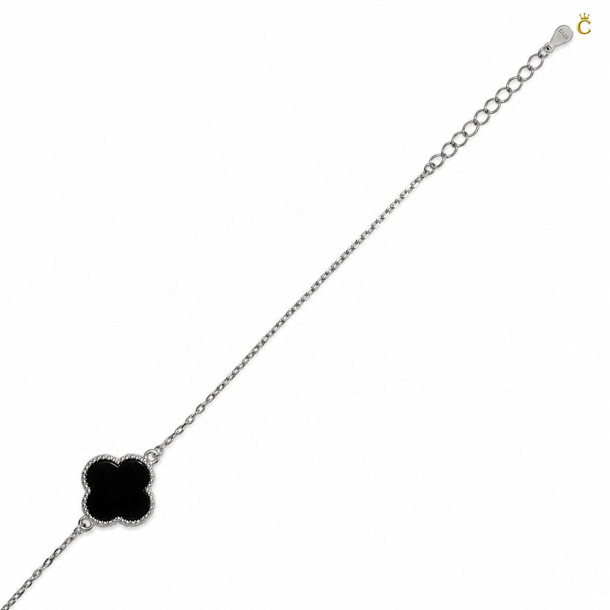 Celestora Onyx Black Clover Van cliff Bracelet